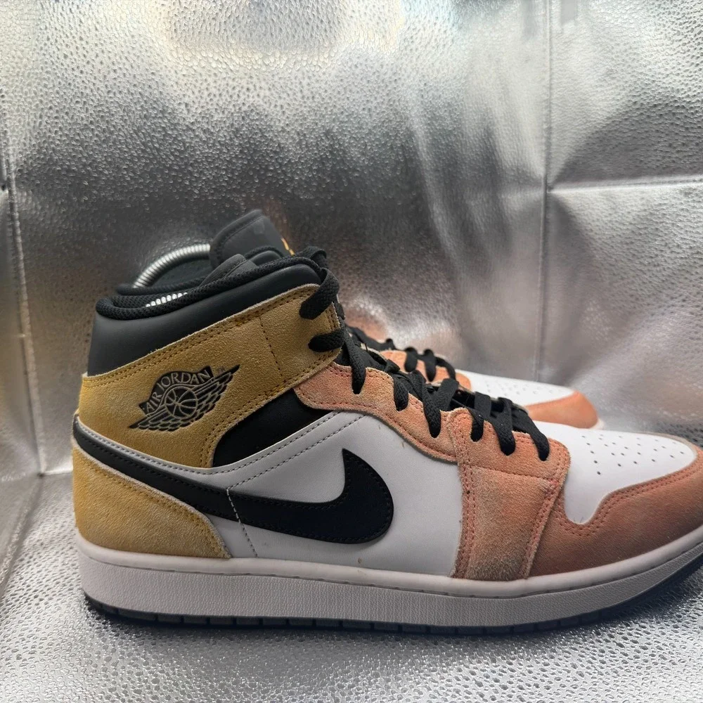 Size 12 Nike Air Jordan‎ 1 SE Mid Flight Club Ember White Mens Shoes DX4332-800